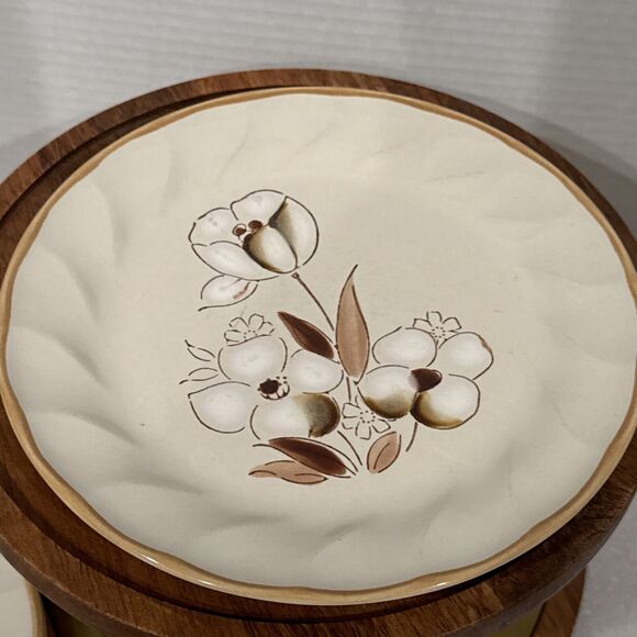 Set of 3 HEARTHSIDE Sculptura Felicity Stoneware Japan Dessert/Salad Plates 7.5” - Picture 5 of 5